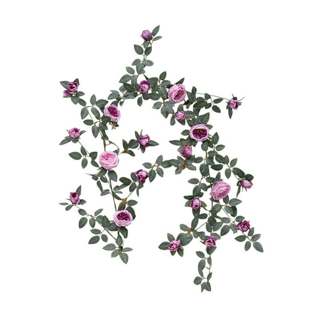 Wall Hanging Strips,Artificial Rose Cane Ceiling Pipe Rattan Decorative Cover Wrapped Wall Hanging False Rose Strips