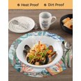 thumbnail image 3 of 13 Inch Round Placemats Set of 6, Seahorse Coastal Non Slip Heat Insulation PP Table Mats, Summer Nautical Starfish Coral Grey Wooden Washable Place Mats for Kitchen Dining Party Table Decor, 3 of 7