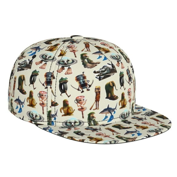 Italian Brainrot Baseball Cap For Men, Women & Kids, Classic Flat Brim Hat Hip Hop Trucker Hat Adjustable Snapback Hat