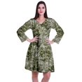 thumbnail image 1 of Moomaya Designer Printed Short Flared Dress Full Sleeve Velvet Tunic Dresses For Women, 1 of 7