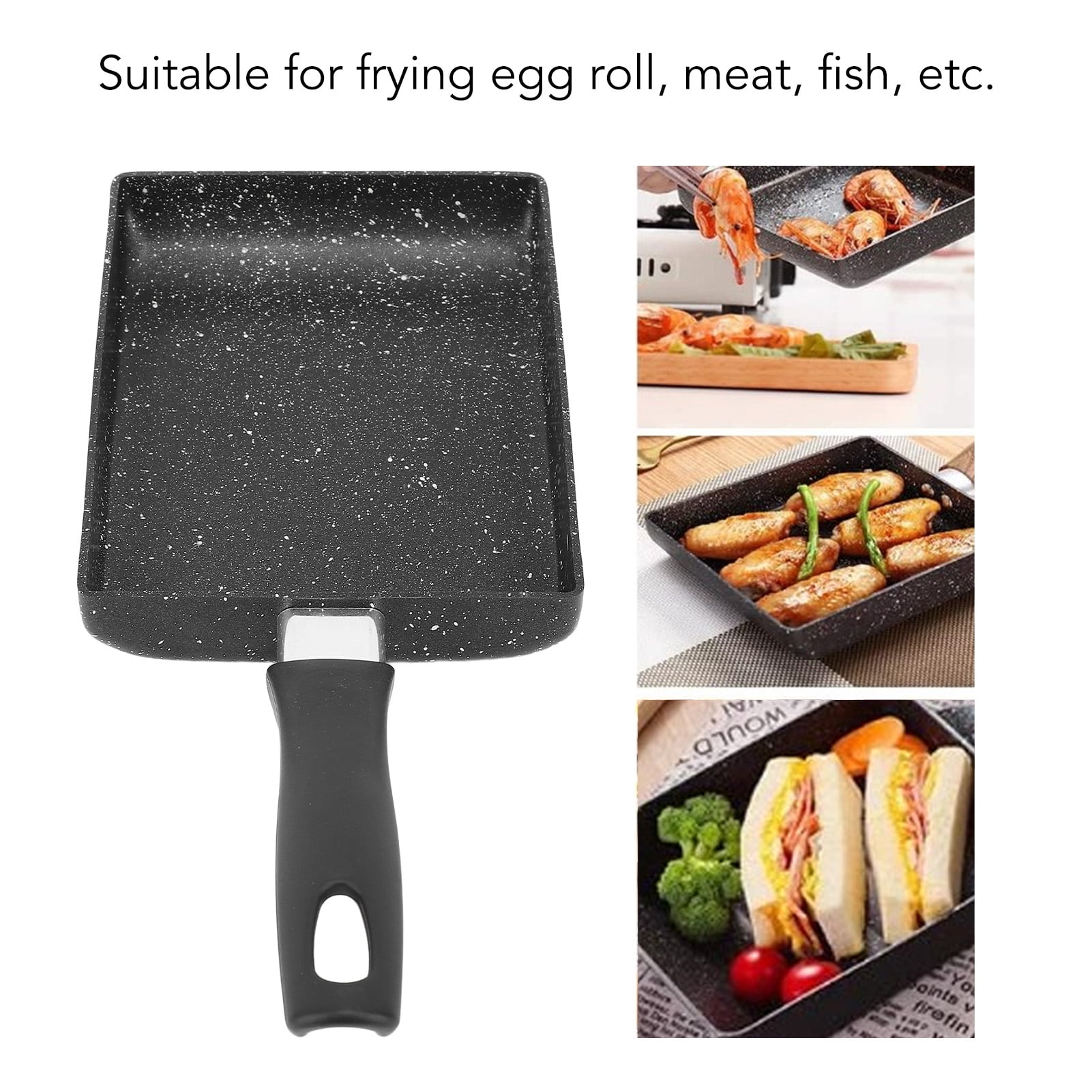 Large Rectangular Non-Stick Frying Pan - 15x19cm Egg Roll & Pancake Skillet