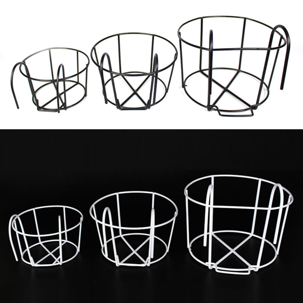SPRING PARK Iron Flower Pot Hanging Iron Holder Vase Wall Fence Hanger Balcony Garden Patio Planter Home Decor
