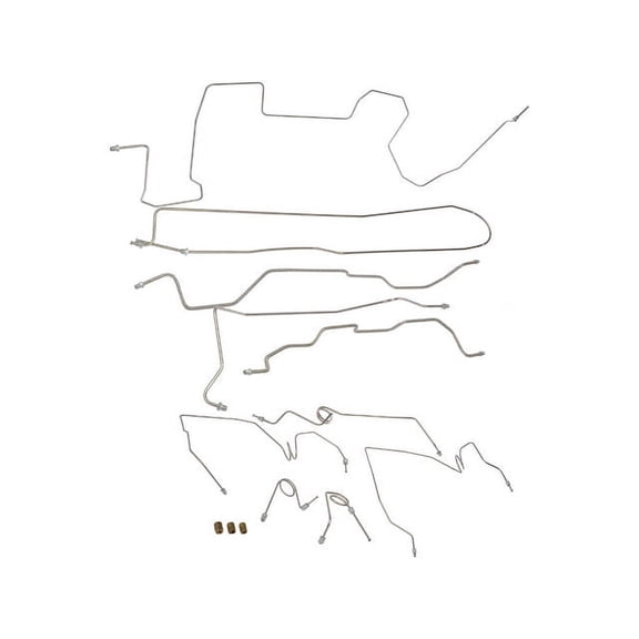 Brake Hydraulic Line Kit - Compatible with 1995 - 1998 Chevy K1500 Extended Cab Pickup GAS (with 78 Inch Bed) 1996 1997