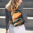 thumbnail image 6 of Picia Serene Ocean Sunset Printed Canvas Daypack - Stylish and Durable Vintage Compact Backpack - Class, Work, Travel, or Laptop Bookbag,Organized Compartments-Small, 6 of 6