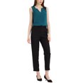 thumbnail image 2 of INSPIRE CHIC Women's Office Work V Neck Sleeveless Chiffon Blouse XL Peacock Blue, 2 of 6
