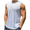 thumbnail image 2 of asjyhkr Mens Workout Tank Tops Mesh Breathable Running Gym Athletic Crew Neck Sleeveless Shirts, 2 of 6