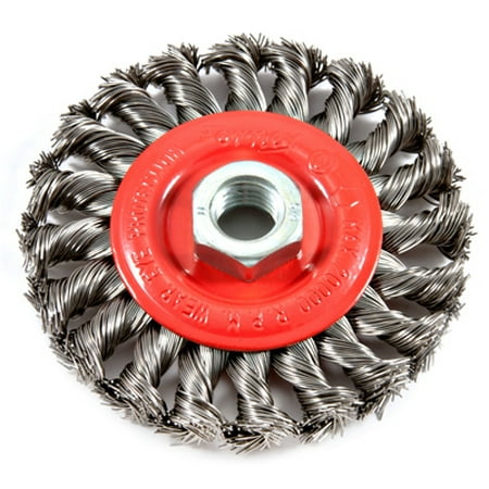 

Forney 4 Twist Knot Wire Wheel Brush Coarse Arbor 5/8 -11 Wire Size .012 Pr