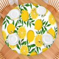 thumbnail image 2 of Yellow Lemon Fruit Slices White Pattern Round Fitted Tablecloth with Elastic Edge,Dining Table Cover Waterproof,Outdoor Round Tablecloth for Camping,Dining,Indoor and Outdoor, 2 of 7