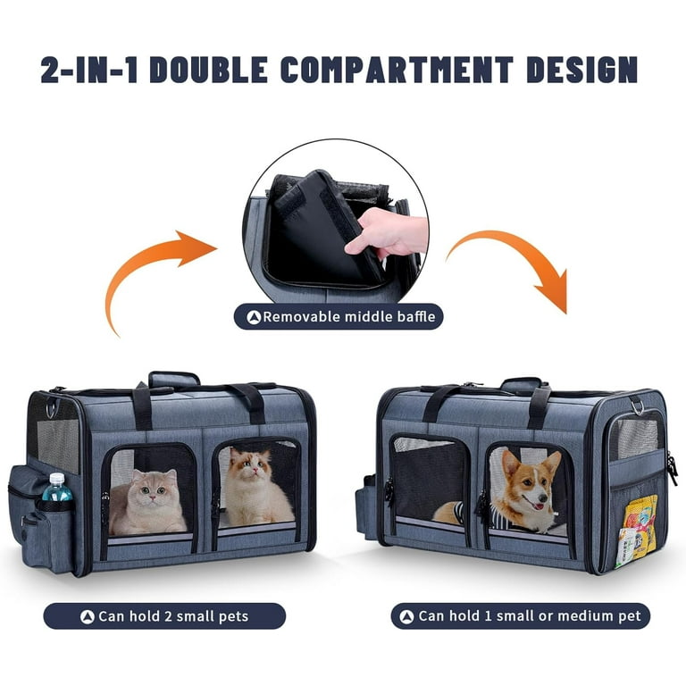 Lekebobor Double Cat Backpack For Cats, Double Compartments, Pet