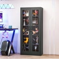 thumbnail image 5 of Fesbos Tall Bookcase Storage Cabinet with Tempered Glass Door,Metal Display Cabinet with 4 Adjustable Shelves,5-Tier Curio Cabinet for Home, Study, Living Room and Office, 5 of 9