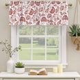 thumbnail image 3 of Boho Red Floral Valances for Windows, Decorative Rod Pocket Window Valance Curtains, Vintage Farmhouse Paisley Plant Leaf Short Curtain Drapes for Kitchen/Living Room, 2 Panels, 60" W x 18" L, 3 of 8