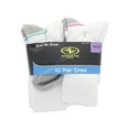 thumbnail image 2 of Athletic Works Girls Cushioned Crew Socks ,10 Pack, Size S (6-10.5)-L (4-10), 2 of 5