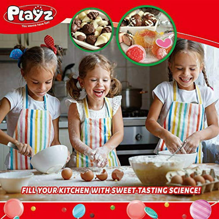 Playz Edible Candy! Food Science Stem Chemistry Kit - 40+ DIY Make Your Own Chocolates and Candy Experiments for Boy, Girls, Teenagers