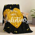 thumbnail image 2 of Valentines Day Throw Blanket Love Throw Blanket Golden Heart Shaped Throw Blanket for Couch Sofa Bed Soft Lightweight Fuzzy Plush Fleece Blankets and Throws Black 50x60, 2 of 5