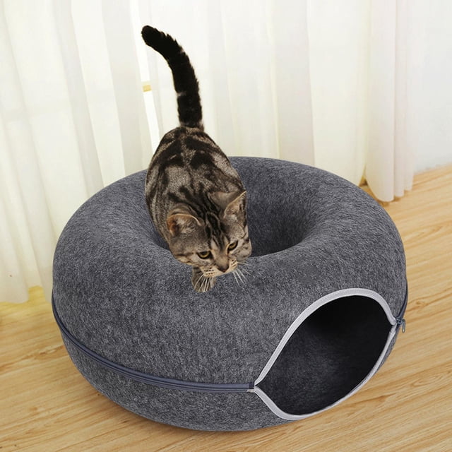 Cueva de Gato para primera , Cueva de Escondite Transpirable, Cama de Resistente Arañazos para Suministros para , oscuro Salvador Cueva de gato de fieltro