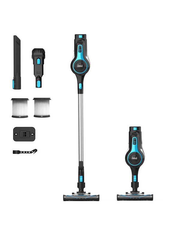 INSE Cordless Vacuum Cleaner, 6 in 1 Powerful Suction Lightweight Stick Vacuum with 2200mAh Rechargeable Battery, up to 45min Runtime, for Home Furniture Hard Floor Carpet Car Hair