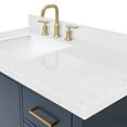 thumbnail image 6 of Ariel Cambridge 42 Inch Single Left Offset Rectangle Sink Bathroom Vanity With Carrara White Quartz Countertop 1.5 Edge In Midnight Blue, 6 of 10