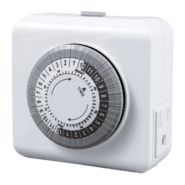 24 Hour Cycle Plug-in Mechanical Timer, Indoor Timer for Electrical Outlets, Dual 3- Outlets, 125V 15A 1PCS US Plug,1 * 3-prong AC outlets