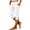 White, variant on Pants for Women,Solid Color Split Hem Elastic Cropped Pants with Pockets Comfortable Casual Daily Trousers,Womens Pants Casual White 2XL