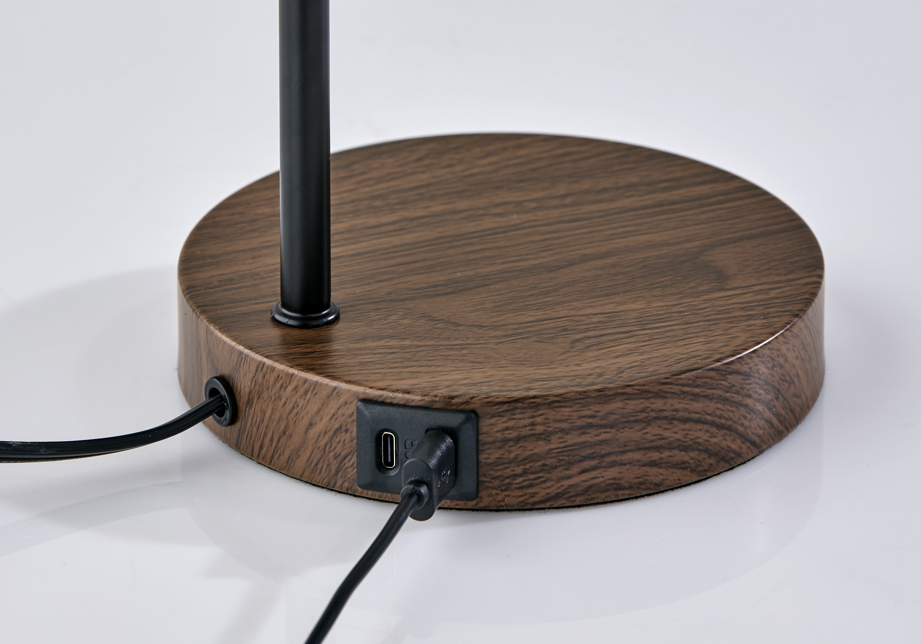 Better Homes & Gardens 18' Modern Black Finish Metal Desk Lamp with USB and USB-C Ports