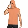 thumbnail image 6 of DDAPJ pyju Mens Hooded Tank Tops UPF 50+ Sun Protection Hoodies Sleeveless Athletic Hoodie with Face Mask Rebajas Hoy Liquidación Orange M, 6 of 9