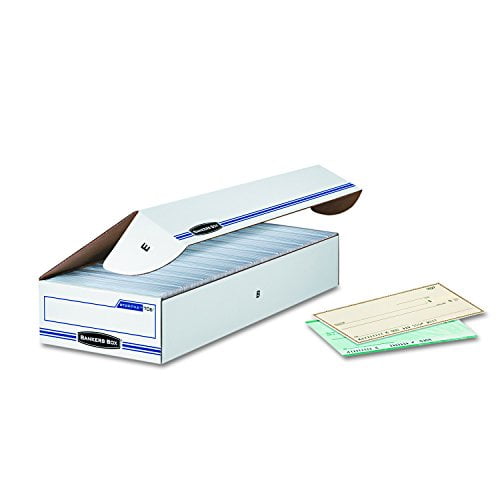 Bankers Box STOR/FILE Check Boxes Standard Set-Up 00706 Case of 12 4 x 9 x 24 Inches Flip-Top Lid