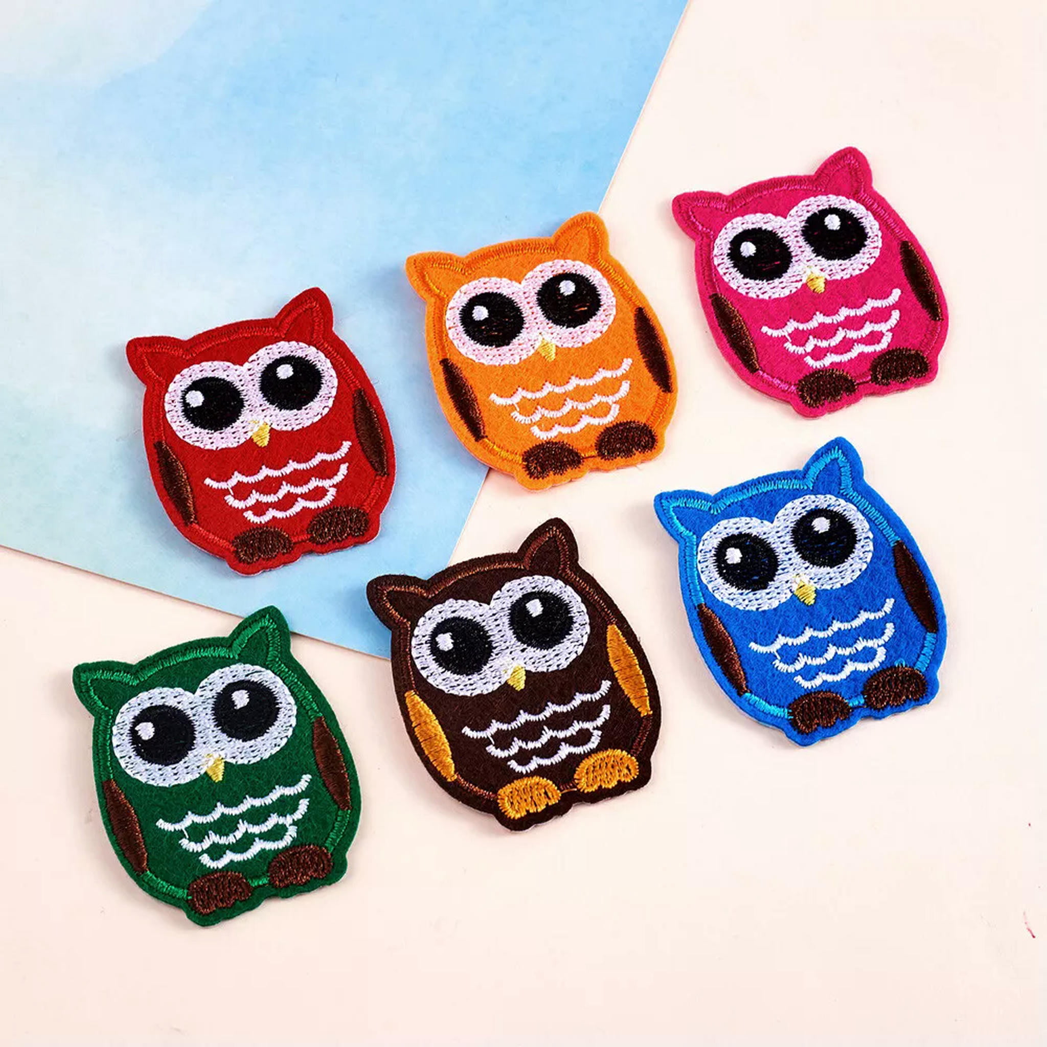 U8MO 120pc Computerized Embroidery Cloth Iron On/Sew On Patches Owl Appliques 53x42mm
