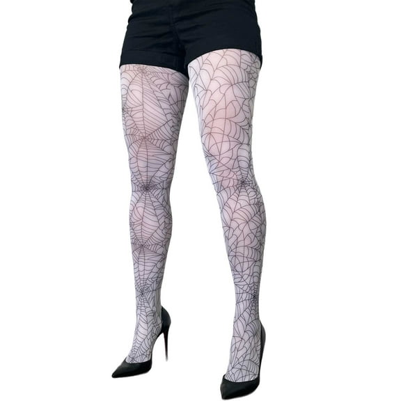 White Spider Web Tights for Halloween