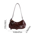 thumbnail image 3 of Bolso de hombro de mujer Bandolera de PU de cuero cruzado 27x7x10cm Café negro Naranja impermeable resistente a los arañazos Viaje Casual Elegante Bolsa Ajustable en la axila, 3 of 7
