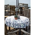 thumbnail image 2 of Outdoor Tablecloths with Umbrella Hole & Zipper, Spring Blue Eucalyptus Round Tablecloth 54 Inch, Botanical Green Leaf Country Waterproof Table Cloth, Patio/Pool/Picnic Table Covers, 2 of 8