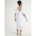 thumbnail image 2 of Time and Tru Women's and Women's Plus Square Neck Eyelet Midi Dress, Sizes XS-4X, 2 of 4
