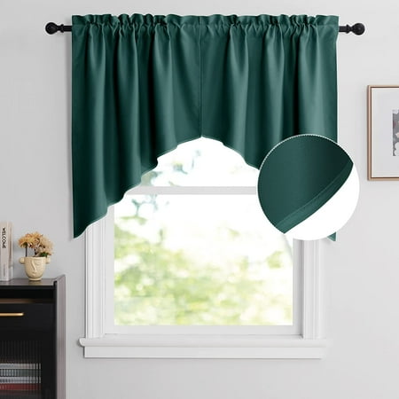 Room Darkening Pole Pocket Kitchen Tier Curtains Tailored Scalloped Valance Swags For Nursery Basement Biscotti Beige 2 Pieces 72 Inches Wide Combined 63 Long Canada Room Darkening Pole Pocket Kitchen Tier, Kitchen Swag Curtains Canada