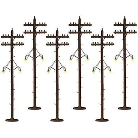 Lionel 6-37995 Scale Telephone Poles with Operating Street Lights (Pack of 6)