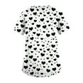 thumbnail image 4 of Valentine Day Scrub Tops for Woman Short Sleeve Medical Love Heart Print Nursing Scrub Tops V Neck Quick Dry Cute Scrubs with Pockets White XL, 4 of 5