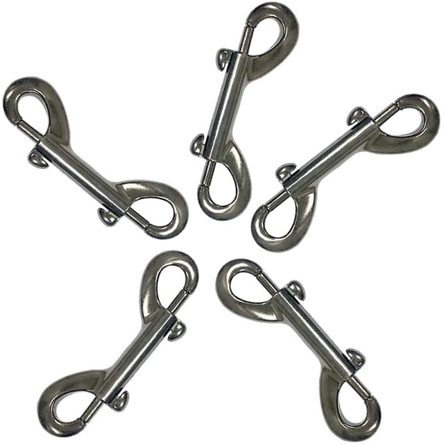 Snap Hooks Double Ended Bolt Snaps Trigger Snaps Clasp Buckle Trigger Clip Best Spring Pet Buckle Key Chain for Linking Dog Leash Collar Handmade Crafts Project, Plating and Oil Seal, 5PCS Black