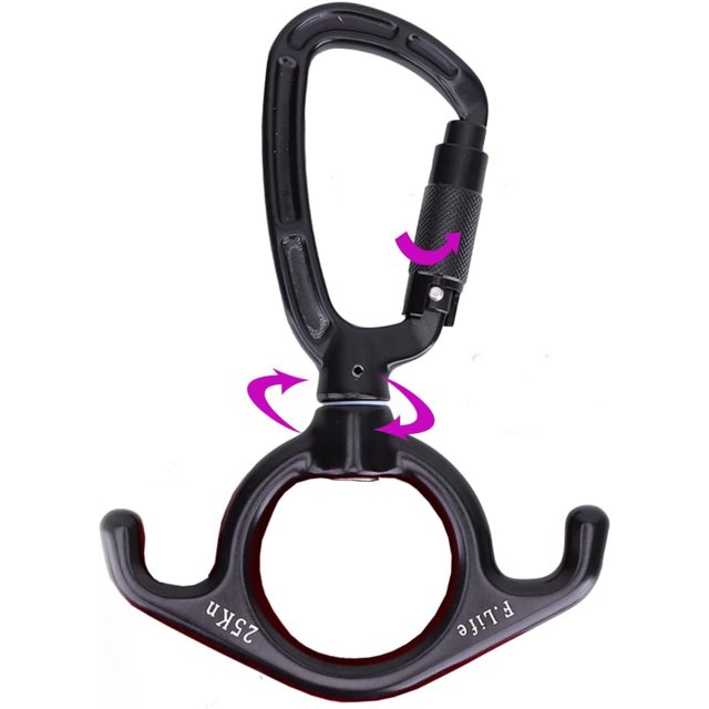 Aerial Silks Hardware or Single Point Yoga Hammock Rigging Aluminum Swivel D Auto Locking Carabiner Rated 25KN Low Ceilings
