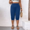 thumbnail image 5 of BUIGTTKLOP Women's Plus Size Capri Sweatpants Cotton Drawstring Joggers Cropped Athletic Lounge Pants with Pockets, 5 of 8