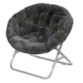 thumbnail image 4 of Urban Shop Faux Fur Saucer Chair with Metal Frame, One Size, Black, 4 of 5