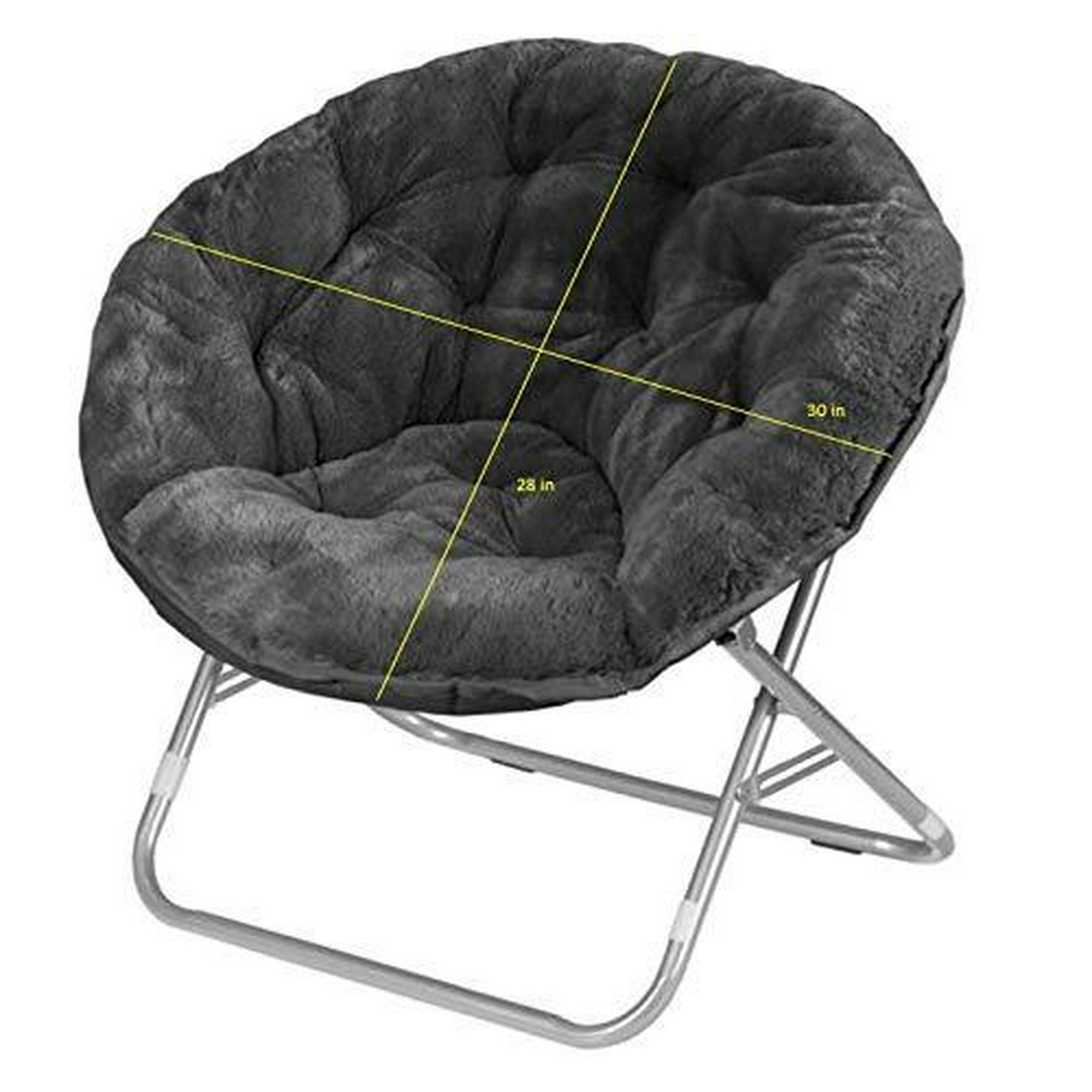 Urban Shop Faux Fur Saucer Chair With Metal Frame