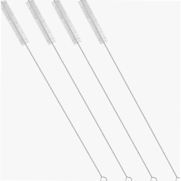 Drinking Straw Cleaning Brushes Set 12" Extra Long 12mm Extra Wide Pipe Tube Cleaner Nylon Bristles Stainless Steel Handle - 12" x 1/2" (12mm) - Set of 4