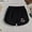 Black, variant on Kiviey Girls' Shorts 100% Cotton Casual Sports Shorts Elastic Waisted Thin Print Pants Size 3T-9Y