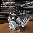 thumbnail image 3 of V8 Engine Kit That Work, Visible Car Engine Model Kit with Motor and Lights, Build Your Own Car Engine Kit with App Control Kit, STEM Project for Kids Adults 14+, 3 of 6