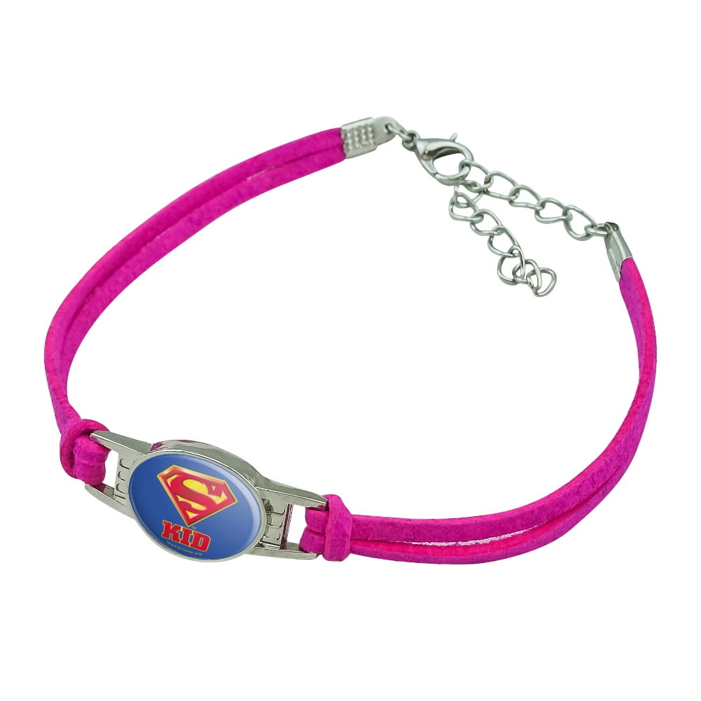  GRAPHICS & MORE Superman Rainbow Shield Logo Novelty Suede  Leather Metal Bracelet : Clothing, Shoes & Jewelry