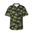thumbnail image 1 of Fotbe Light Green Excavator Camisa Hawaiana para Hombre Unisex – Camisa Casual de Verano con Botones de Manga Corta de Algodón y Lino,Small, 1 of 7