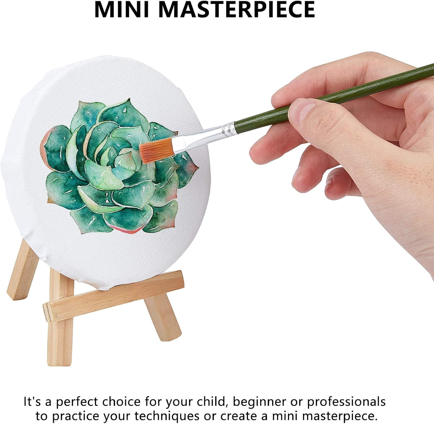 6 Packs Mini Canvas Panel 4 Inch Diameter Round Canvas Painting Sketchpad Wooden Sketchpad Drawing Board for Painting Craft Drawing diy