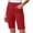 *Red, variant on Binmer Women's High Waist Elaist Waist Bermuda Shorts,Casual Straight Leg Knee Length Shorts with Pockets Brown,Women's Plus XXXL