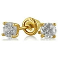 thumbnail image 2 of Precious Stars 14K Yellow Gold Cubic Zirconia 3-mm Birthstone Screwback Earring Studs-April, 2 of 5