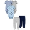Child of Mine by Carter's Baby Boy Short Sleeve Bodysuits & Pants, 5-Piece, Preemie-6/9 Months