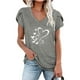 thumbnail image 2 of Blusa informal con estampado de manga corta y cuello en V de verano para mujer con estilo OAVQHLG3B Store  lin121212, 2 of 4