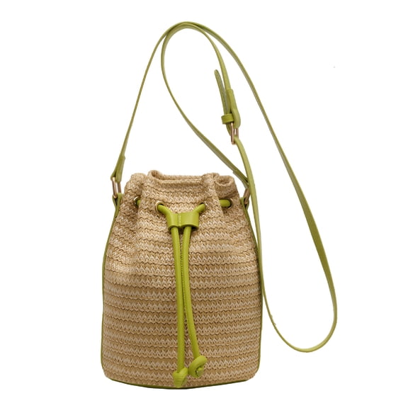 GASTROPOD Drawstring Straw Bag Small Crossbody Purses Women Beach Crochet Bucket Bags Cute Purse Trendy Summer Bucket Purse